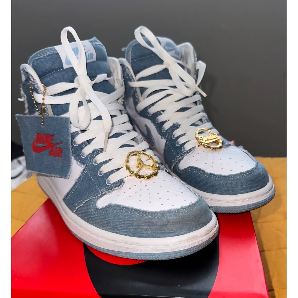 Nike Air Jordan 1 Retro High OG Denim White Worn Blue Gold DM9036-104